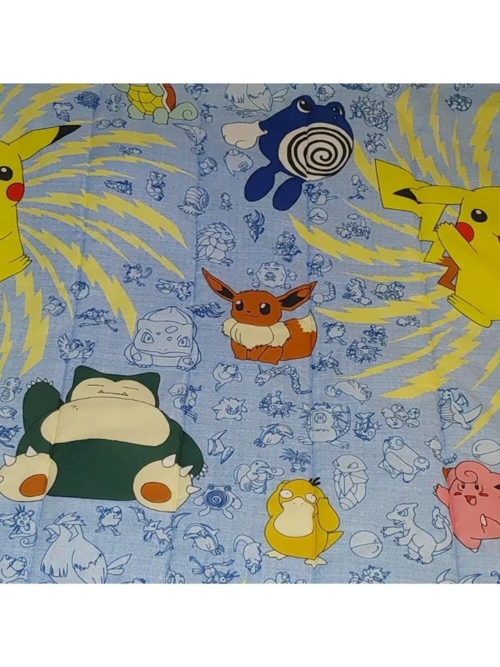 Pokemon Twin Comforter 1998 Vintage Pikachu Gengar Bulbasaur Charmander Blue